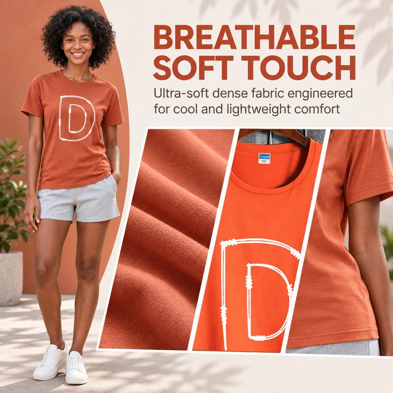 1117-3 Womens crew neck short sleeve T shirt   Minimum total order: 100 pieces. Mix styles are acceptable