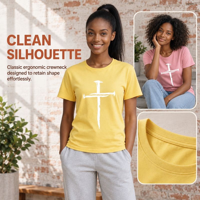 1103-3 Womens crew neck short sleeve T shirt   Minimum total order: 100 pieces. Mix styles are acceptable