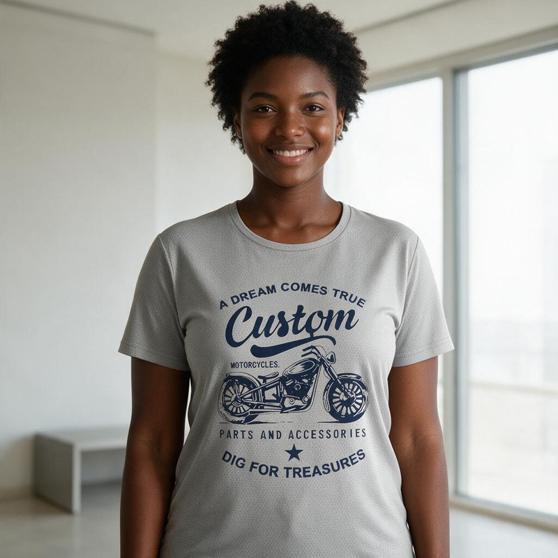 1114-2 Womens crew neck short sleeve T shirt   Minimum total order: 100 pieces. Mix styles are acceptable