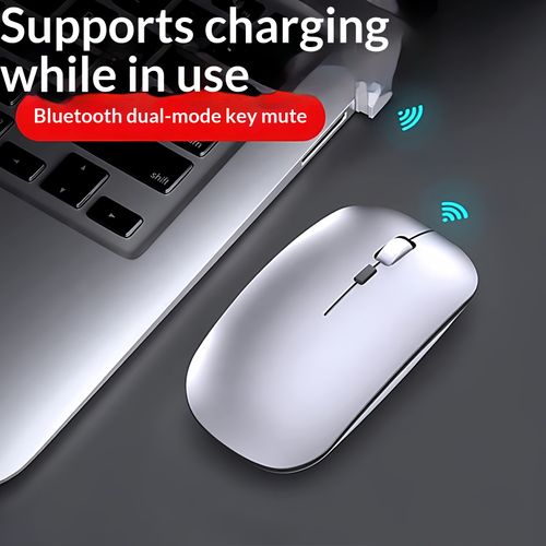 Bluetooth rechargeable wireless mouse, suitable for office, home, laptops, desktop computers, ultra-thin and cute design, silent operation, compatible with mobile phones, tablets, and iPads