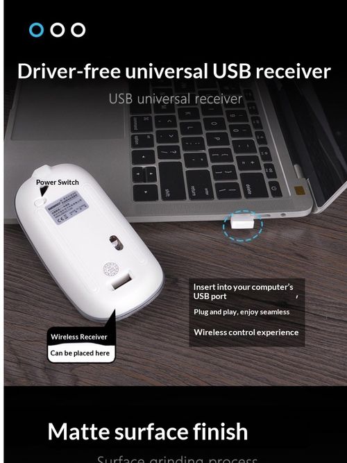 Bluetooth rechargeable wireless mouse, suitable for office, home, laptops, desktop computers, ultra-thin and cute design, silent operation, compatible with mobile phones, tablets, and iPads