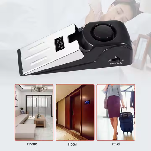 120dB wireless door stop alarm blocking anti-theft system