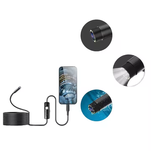 5.5mm 3-in-1 endoscope HD camera car maintenance engine carbon lock air conditioning inspection sewer exploration micro probe