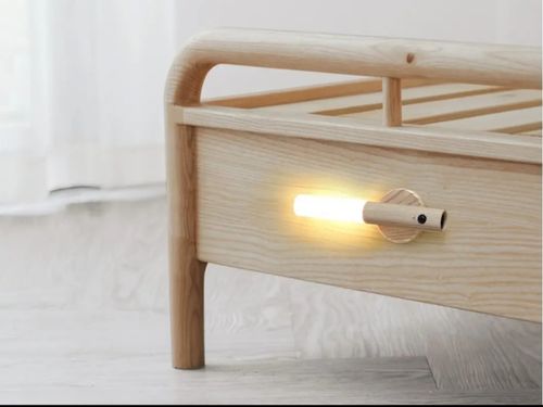 USB Rechargeable Wireless Magnetic LED Motion Sensor Wooden Handle Wall Lamp Night Light for Bedroom Kitchen Cabinet