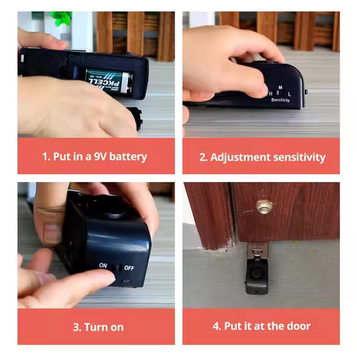 120dB wireless door stop alarm blocking anti-theft system