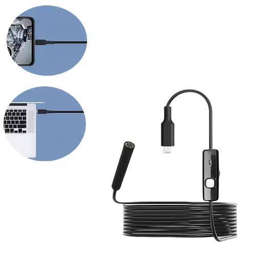 5.5mm 3-in-1 endoscope HD camera car maintenance engine carbon lock air conditioning inspection sewer exploration micro probe
