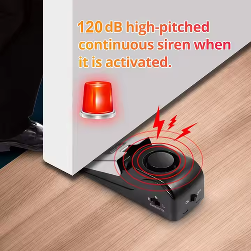 120dB wireless door stop alarm blocking anti-theft system