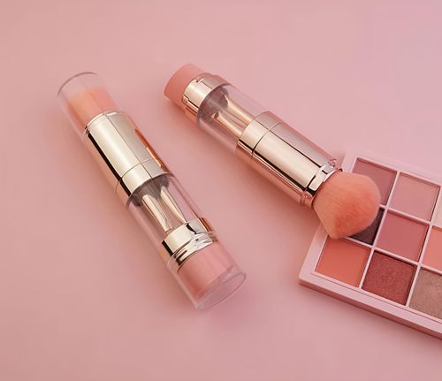 FYD Small Makeup Brush Set 5 in 1 Portable Travel Brush Eyeshadow Foundation Retractable Mini Facial Beauty Makeup Brush Set
