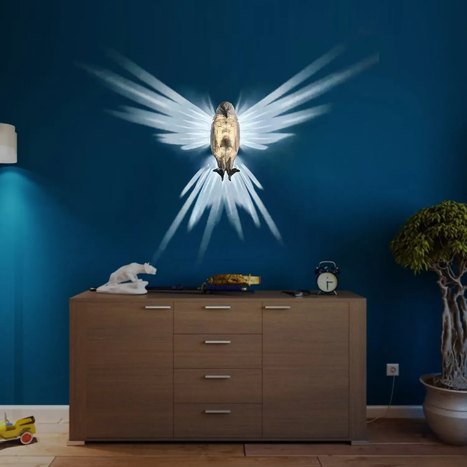 3D LED Eagle Sleep Night Light Art Home or Party Nightclub Special Wall Decoration Wall Lamp