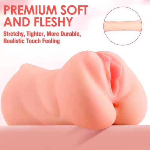 ZEMALIA 3-in-1 Pocket Penis Sex Toy with Built-in Elastic Ring | 3D Textured Male Penis Doll, Realistic and Tight-Fitting Sexy Mouth, Adult Toy for Male Pleasure