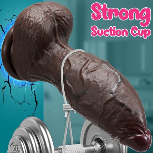 A large, thick, black, curved dildo with a long BBC dual-density design. It features a powerful suction cup to stimulate the G-spot and facilitate extensive sexual activity. Suitable for experienced men and women.