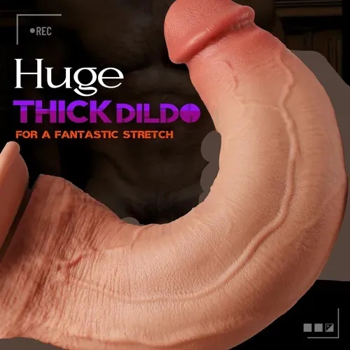 A massive, realistic dildo measuring 11.8 inches in length and 2.28 inches in width