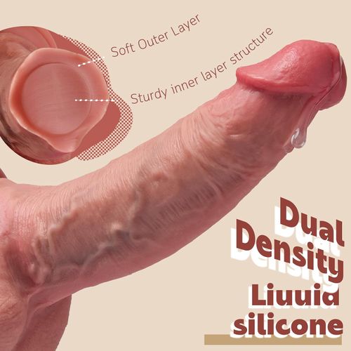 8-inch (approximately 20.3 cm) ultra-realistic dildo with a lifelike curved shape and realistic skin texture (F)