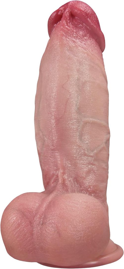 Made of dualdensity silicone and featuring a powerful suction cup, this realistic, largesized dildo is designed to stimulate the Gspot and serves as a sex toy suitable for both men and women.