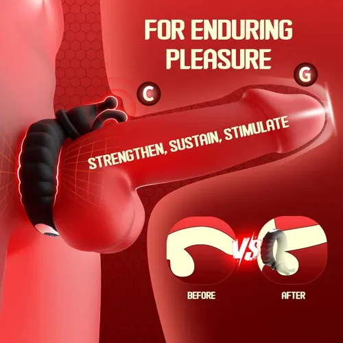 Vibrating Cock Ring Adult Sex Toys for Men, 10 Vibrating Modes Penis Ring Vibrator with Clitoral Stimulator, Male Sex Toy with Ring Clasp, Couple Sex Toys Adult Toys for Men and Women