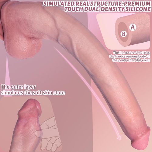 13.75-inch realistic long dildo, large adult sex toy