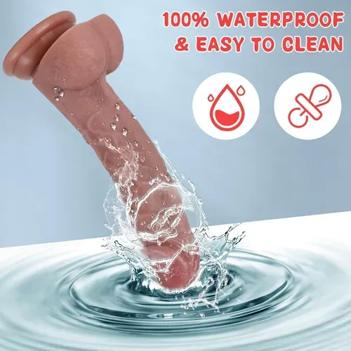 Kstert Realistic Dildo 7.8in Liquid Silicone Toy with Strong Suction Cup, Lifelike Veiny Texture & Resilient Firmness, Hands-Free G Spot Focused Design for Women & Beginners