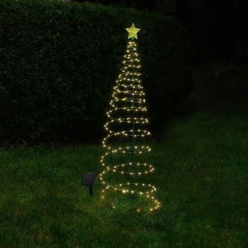 (🎅Christmas sales)Solar Metal LED Christmas Tree Decoration String Lights