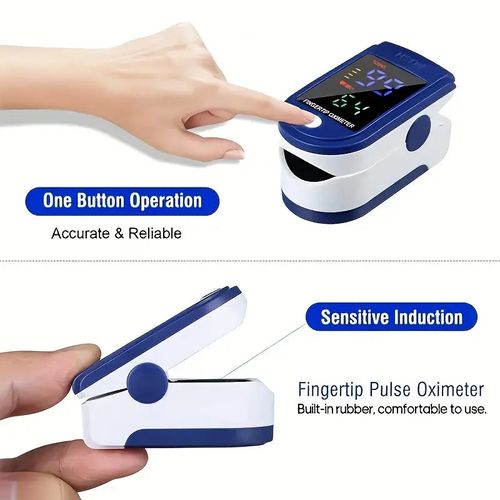 Accurate Finger Pulse Oximeter with OLED Display and Heart Rate Monitor - Fast SpO2 Reading Oxygen Meter with Lanyard (Battery Not Included)