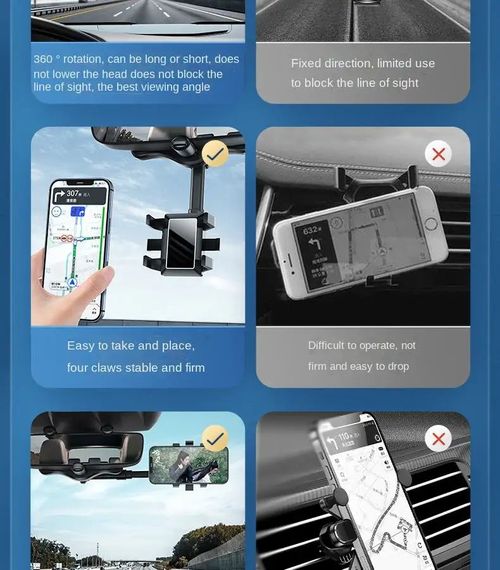 ODIER NEW 360 Rotatable Retractable Car Phone mount 2023 Multifunctional Adjustable Universal car rearview mirror phone holder