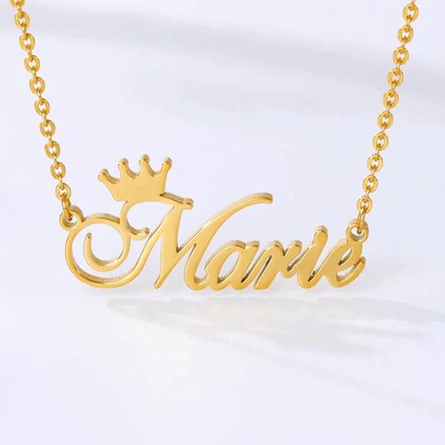 Customizable Crown Name Necklace