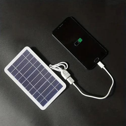 Waterproof Solar USB Charger for Outdoor Travel and Camping - Portable and Efficient with Flashlight and Fan Compatibility