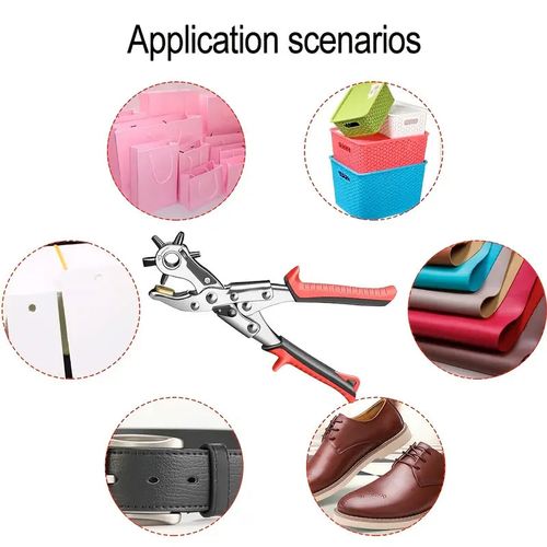 1pc Belt Punch Pliers Leather Belt Hole Eyelet Puncher Revolve Sewing Machine Bag Tool Watchband Strap Hand Tools