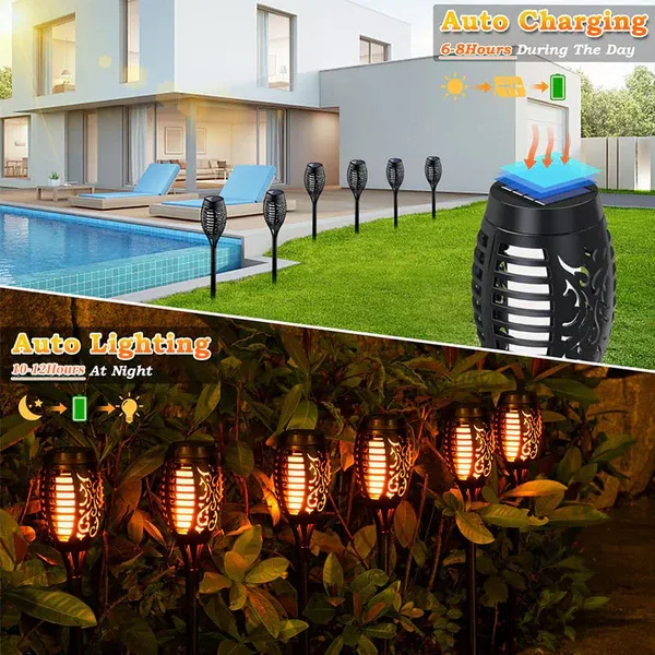 💖 Outdoor Garden Torch Solar Lights 🏡💡