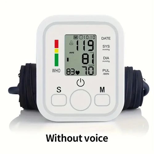 Accurate Home Blood Pressure Monitor with Voice Broadcast - Automatic Upper Arm BP Machine with Memory Function and Large LCD Display