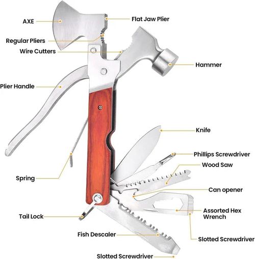 16in-1 Portable Multi-Functional Claw Hammer Tool