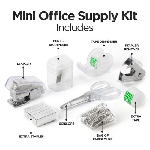 Clear Mini Office Supply Kit