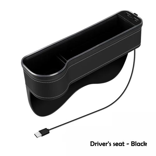 Universal Car Console Seat Storage Box Cup Holder 7 Colors Led Flash Light Car Seat Gap Filler Organizer With Usb Fast Charger