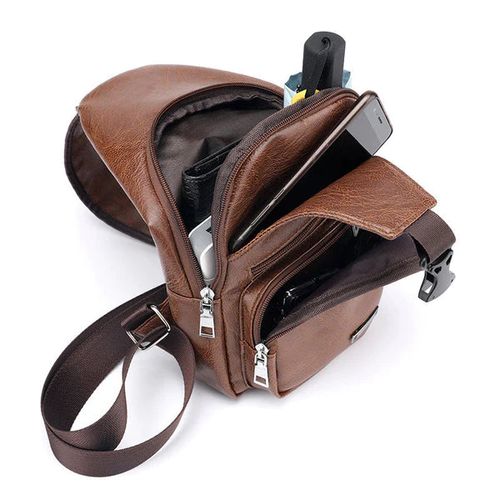 Exquisite Gift - Men's Multifunctional High Quality Leather Chest Bag