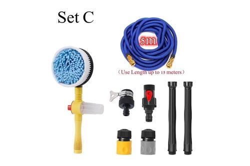 Car Rotary Wash Brush Kit 360 Degree Automatic Rotating Adjustable Dip Wash Brush High Pressure Washer for Vehicle Cleaning