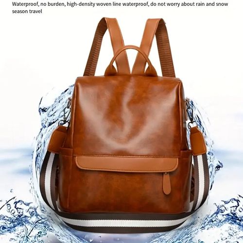 Waterproof Soft Leather Backpack for Outdoor Camping