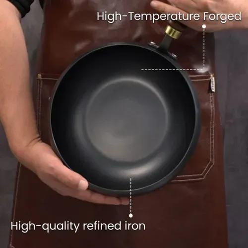 🔥Quality Assurance + Non-Toxic🔥Uncoated thick iron pot