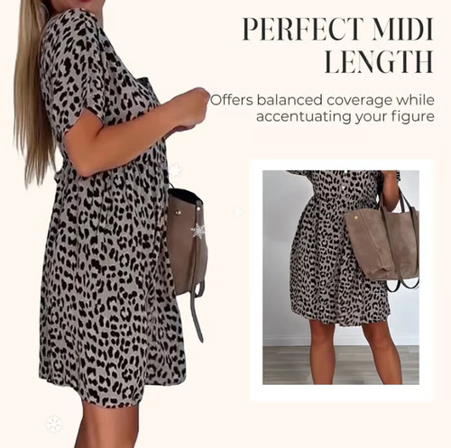 Women's Casual V-Neck Short Sleeve Dress