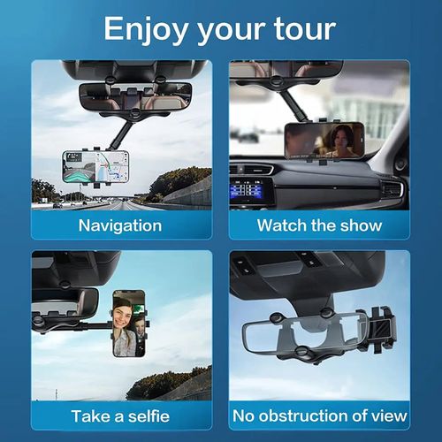 ODIER NEW 360 Rotatable Retractable Car Phone mount 2023 Multifunctional Adjustable Universal car rearview mirror phone holder