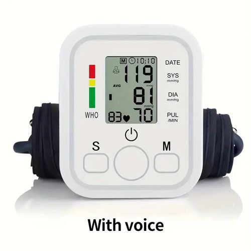 Accurate Home Blood Pressure Monitor with Voice Broadcast - Automatic Upper Arm BP Machine with Memory Function and Large LCD Display