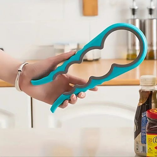 1pc 4-in-1 Multi-Purpose Can Opener with Non-Slip Grip