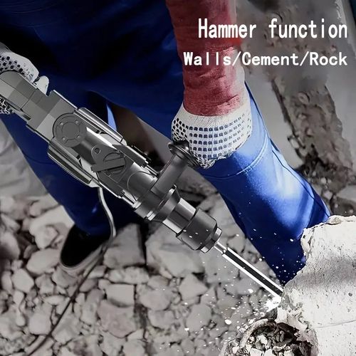 Industrial Power Tools Set with Electric Hammer, Drill, and Pick - 110V, Includes Tool Box for Wall Demolition Drilling and Demolition Hammering