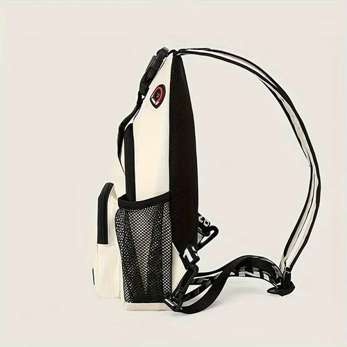 Multi Pockets Sling Backpack, Casual Nylon Crossbody Bag, Travel Hiking Daypack With Zipper Strap