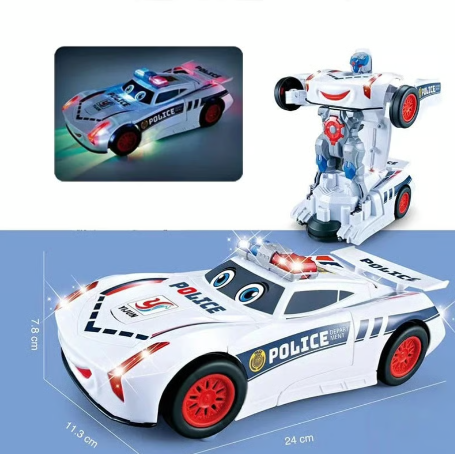 Electric Universal Deformation Police Toy Car