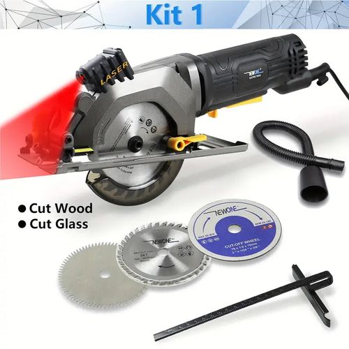 1 set Newone 4 Amp Mini Circular Saw - Cut Wood, Metal, and Glass with Ease - Multifunctional DIY Power Tool with 85*10/115mm*10mm Disc