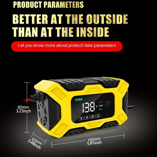 12V 6 Amp Intelligent Automatic Battery Charger/Maintainer With LCD Screen