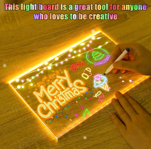 🎁Creative Rewritable Acrylic LED Message Board 🎨 (set come with 7 Pens)