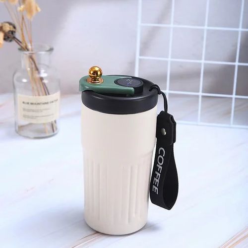 Coffee thermos with temperature display