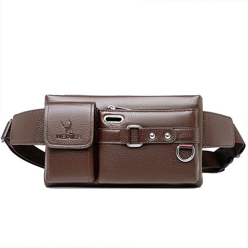 Waterproof Leather Fanny Pack shoulder Chest Crossbody Sling Waist Bag