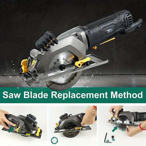 1 set Newone 4 Amp Mini Circular Saw - Cut Wood, Metal, and Glass with Ease - Multifunctional DIY Power Tool with 85*10/115mm*10mm Disc