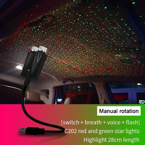 Universal decoration ceiling interior car ambient star sky laser usb projector 2 head starry romantic roof light